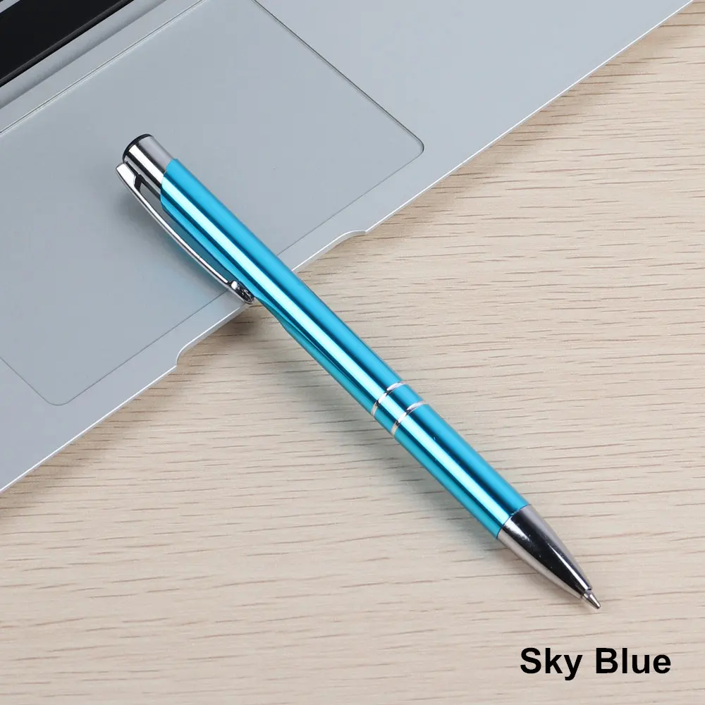 Sky Blue 1 шт Шариковая ручка Стиль пресс металлический материал шариковые ручки для школы офиса G2 заправка черные, голубые чернила письма 0,7 мм роскошные подарочные ручки - Цвет: Sky Blue