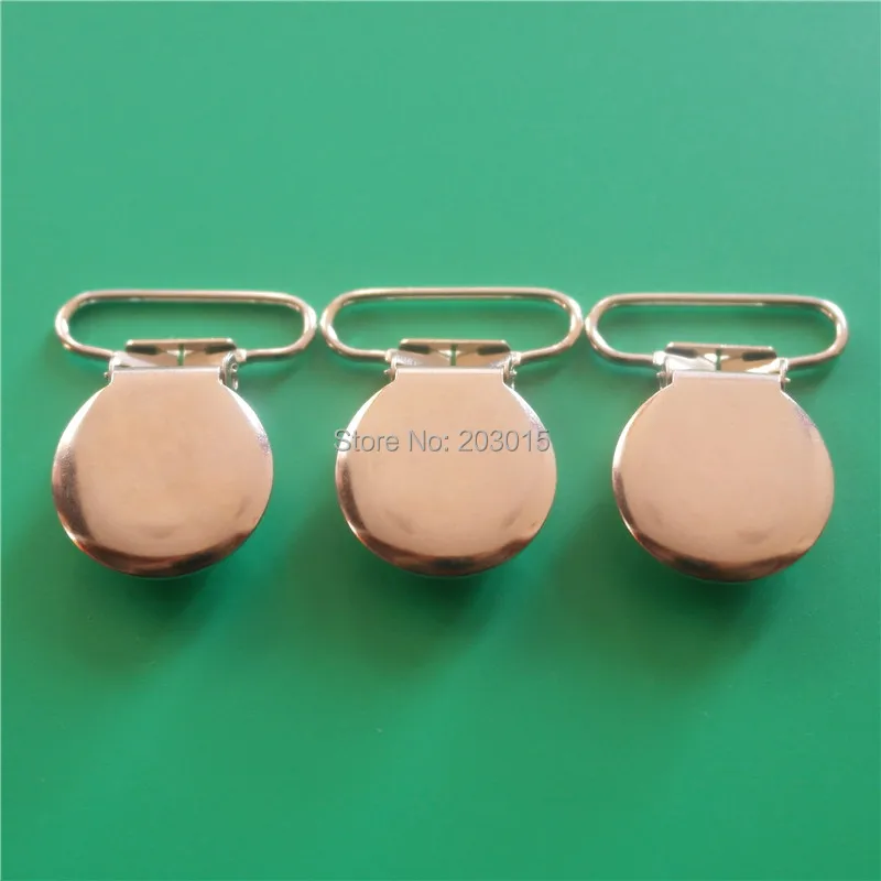 

mix 21 Color 420pcs/lot 1'' 25mm round metal suspenders soothers holder clips for baby dummy pacifier Chain clips Lead Free