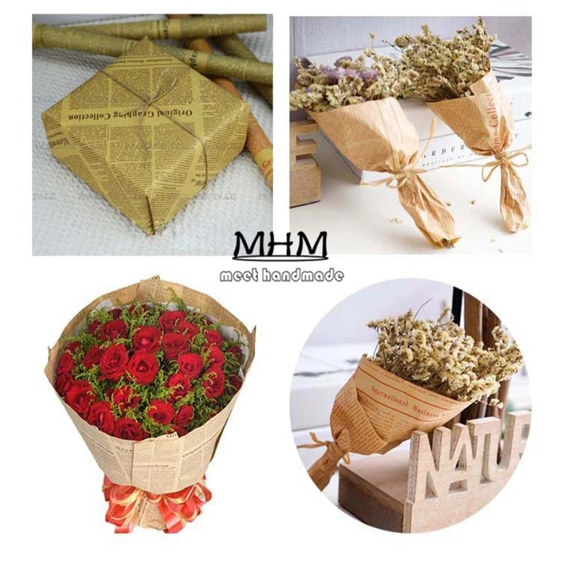 53*75 см бумага для упаковки газетных цветов подарочная упаковка Двусторонняя