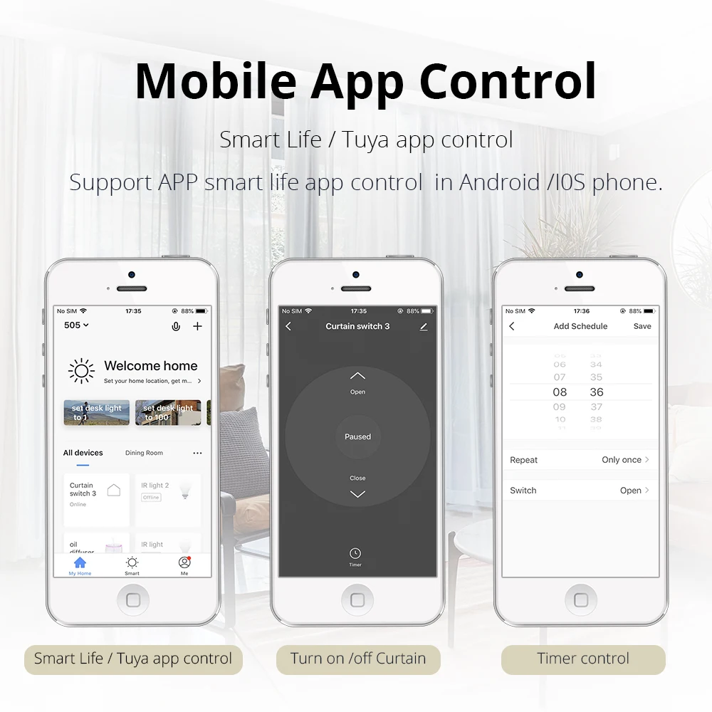 Умный переключатель для штор для электрических Curtians WiFi tuya Smart Life APP контрольные роликовые навесные переключатели 110 В 220 в черный