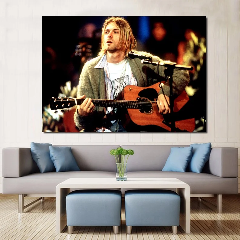 Nirvana Kurt Cobain постер холст картина принт настенная живопись домашний декор без