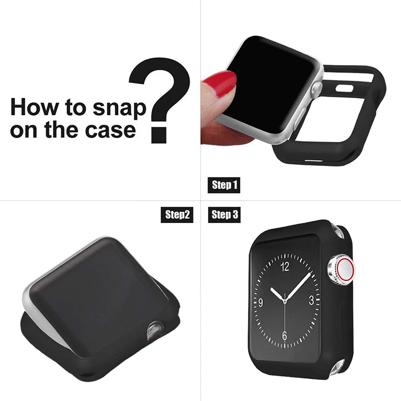 Мягкий силиконовый чехол для Apple Watch iWatch Series 1234 с защитой от падения рамкой полным