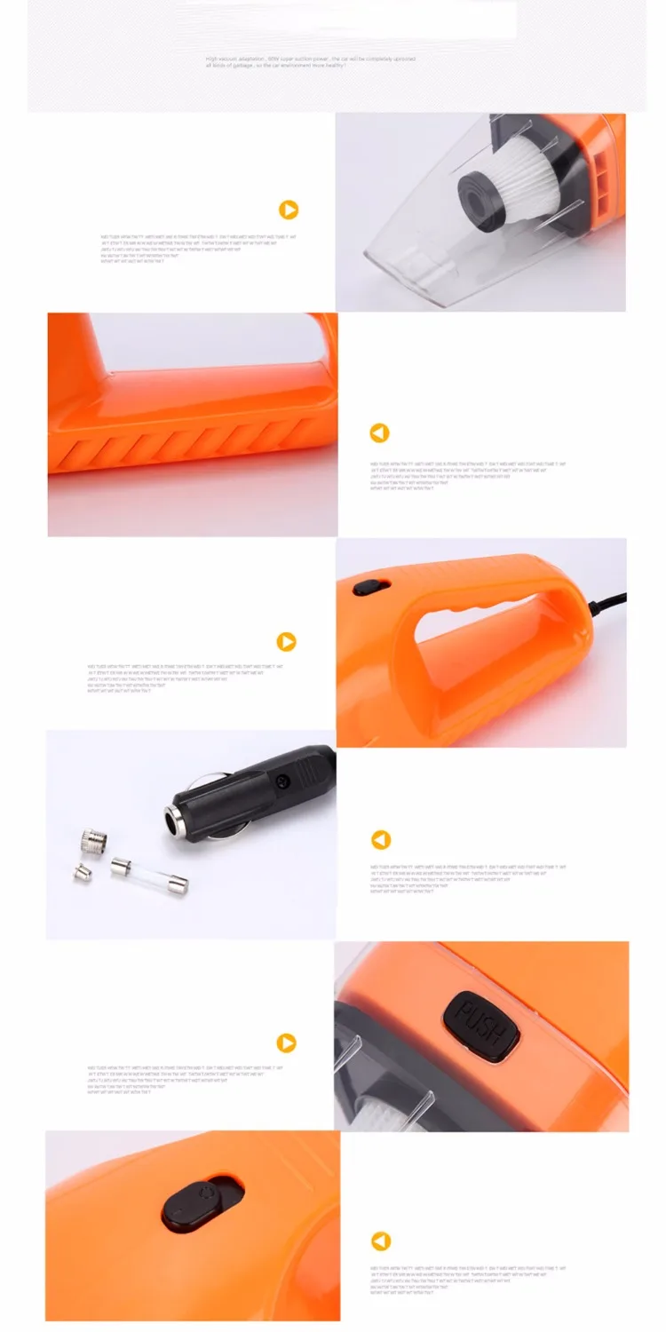 Портативный пылесос для автомобиля двойного использования с функцией влажной и
