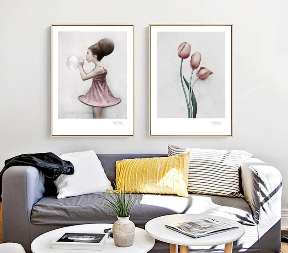 Домашний Декор без рамы для девочек платить счастливым нефть Холсты рисования