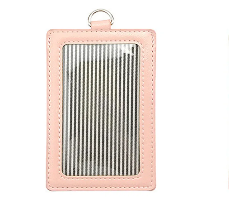 ID Card Holder with Lanyard Neck Strap Wallet Case with 3 Cards Slot Badge Holder Retractable Badge Reel with Belt Clip - Цвет: pink  card Holder