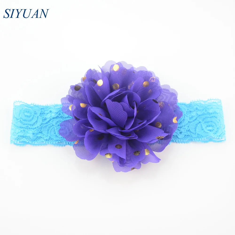 Оптовая продажа 100 шт./лот эластичная Кружевная повязка на голову с 10 0 см Золотой