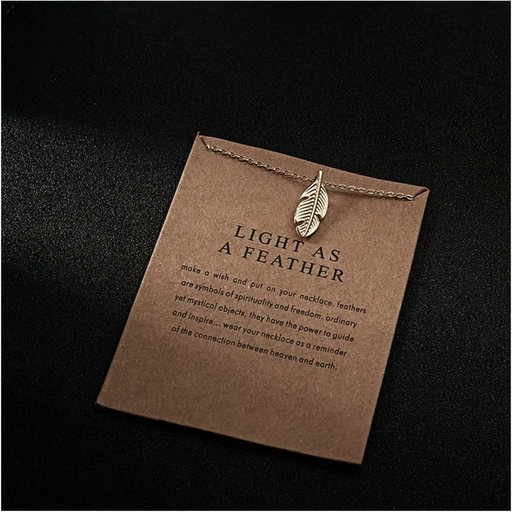 Модное Легкое как перо бумажное карточка лист колье ожерелье из сплава