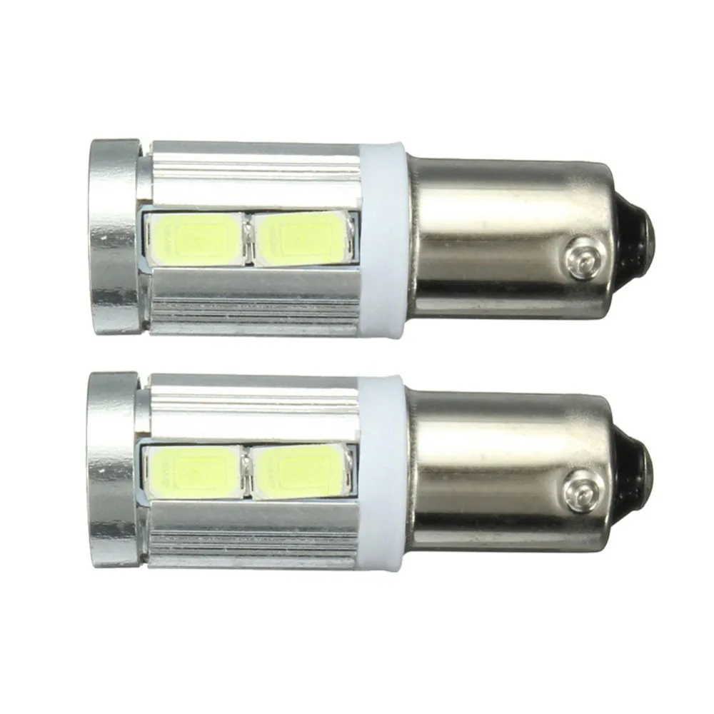 2 шт. 12В BA9S H6W 10SMD светодиодные лампы Sidelight 6000k Белый Универсальный|Сигнальная