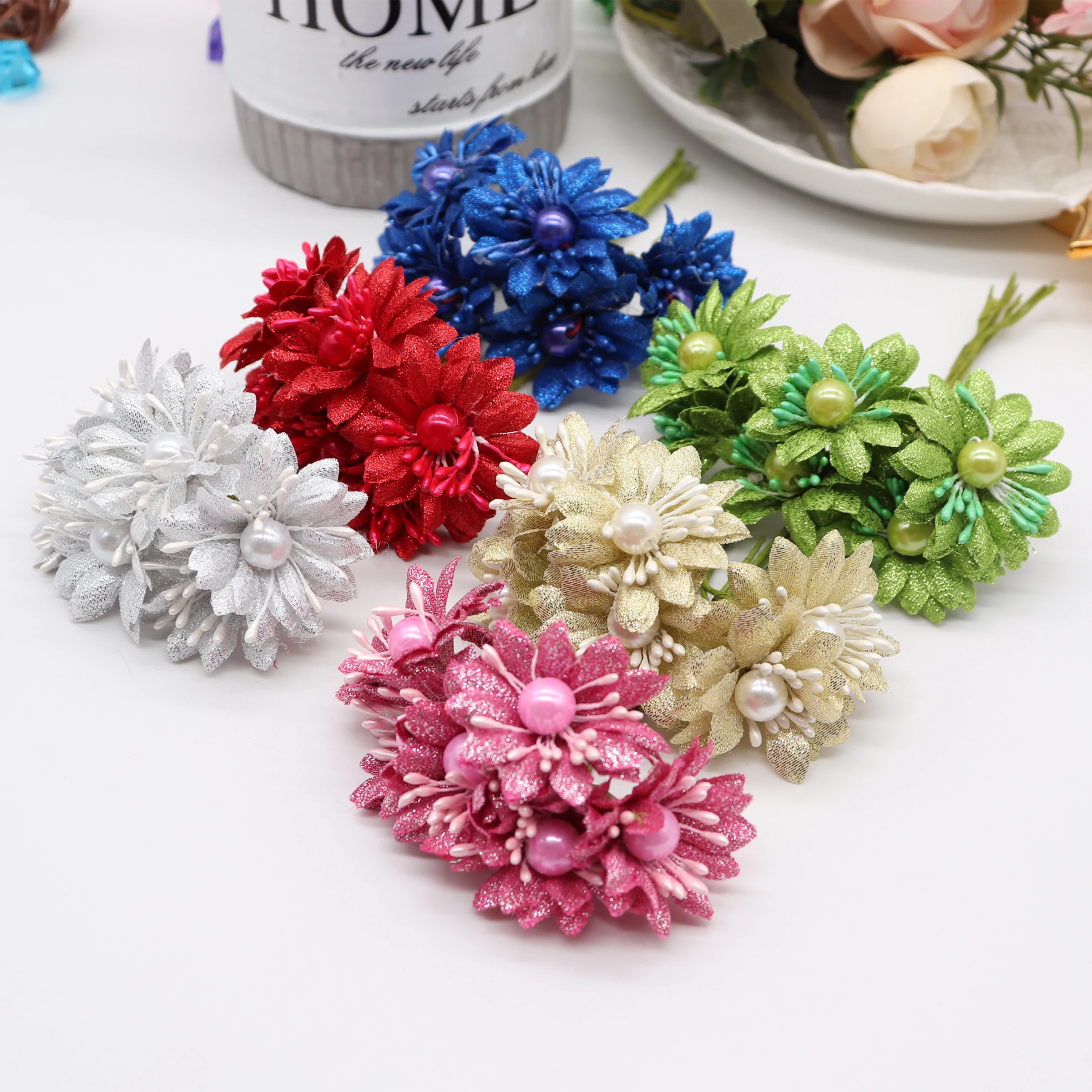 6 шт. Шелковый букет Сакура искусственный цветок мака свадебное украшение для