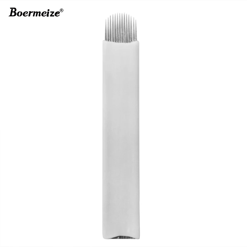 

14 U 50 шт. 100 шт. Sharp перманентного макияжа бровей татуировки иглы для микроблендинга для 3D вышивка ручной татуировки ручки