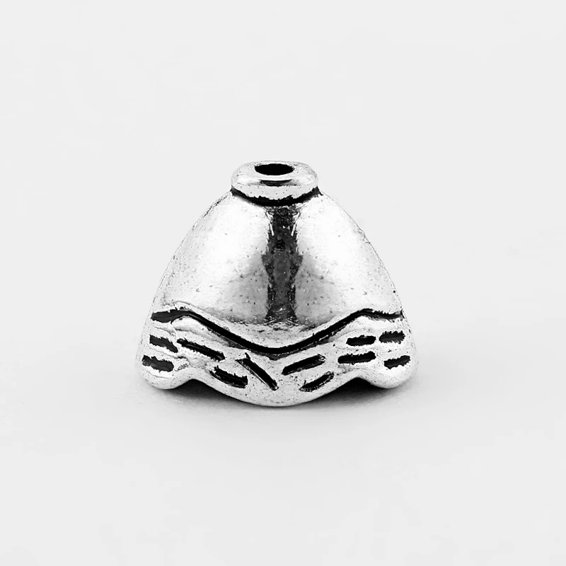 15 шт. маленькие концевые заглушки в форме колокола|caps beads|end capsantique silver |