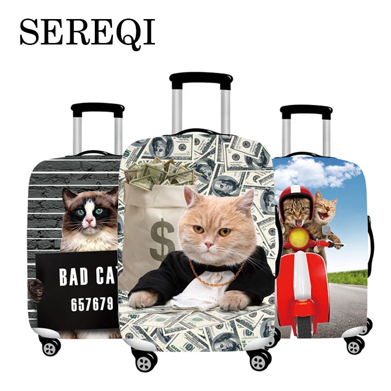 Чехол для багажа SEREQI с милым котом путешествий 18 32 дюйма чехол костюма защитный
