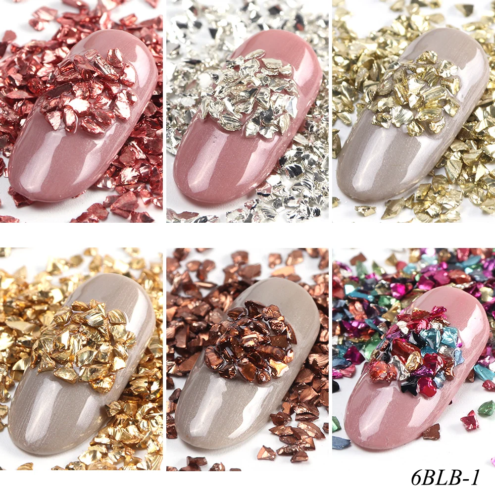 1 упаковка блестящие хлопья для ногтей нестандартные битые стеклянные блестки