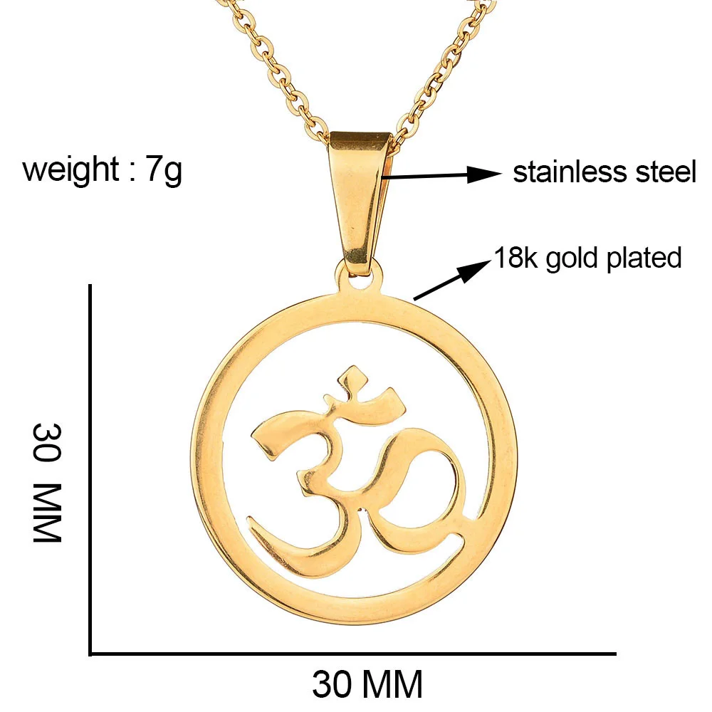 Индийские религиозные украшения Мандала Золотая буква подвеска Йога Neckalce