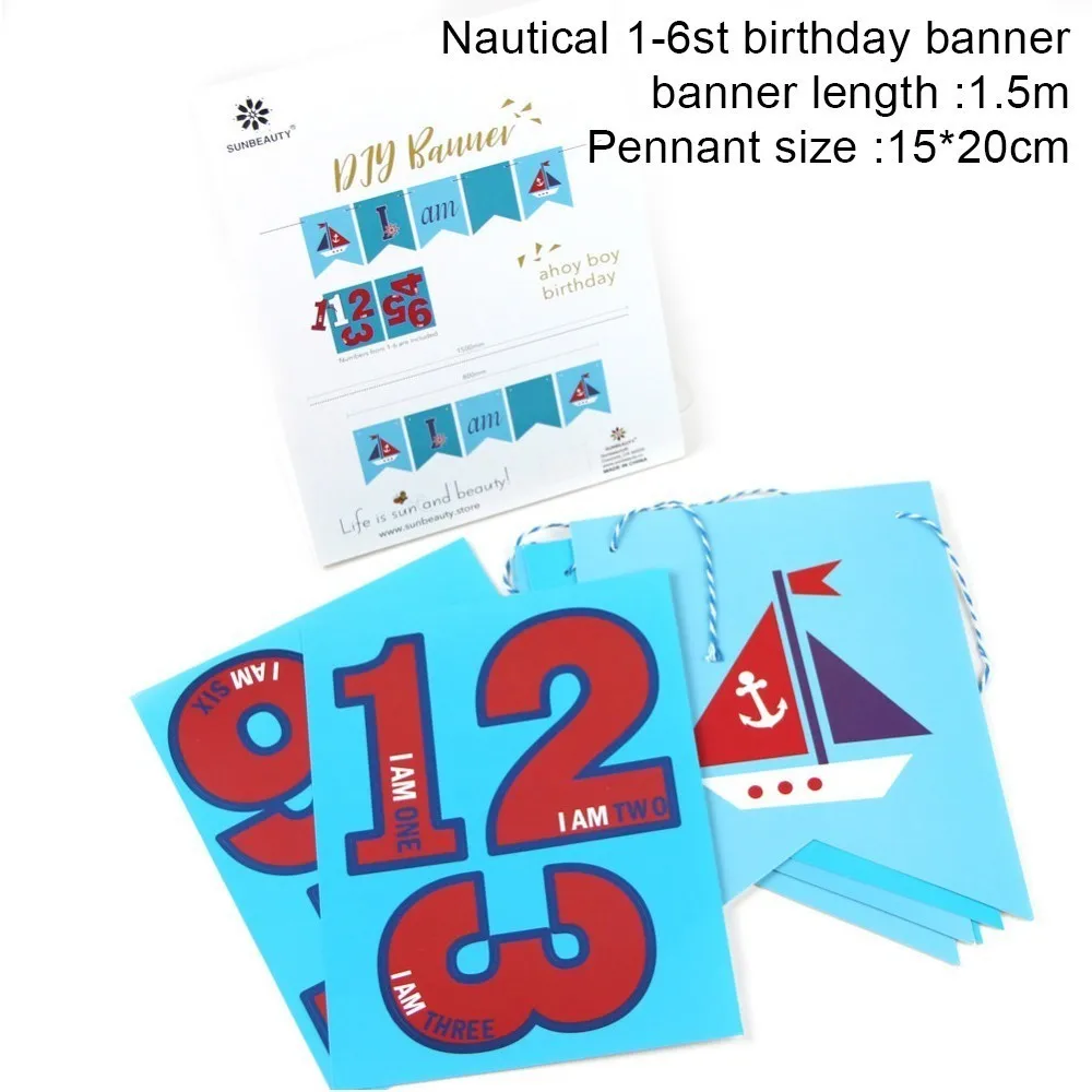 Birthday banner 4 Пират с днем рождения баннер Пиратская тема горошек Полосатый Печатный пиратский вечерние баннер в пиратском стиле фото реквизит с днем рождения - Цвет: Birthday banner 4