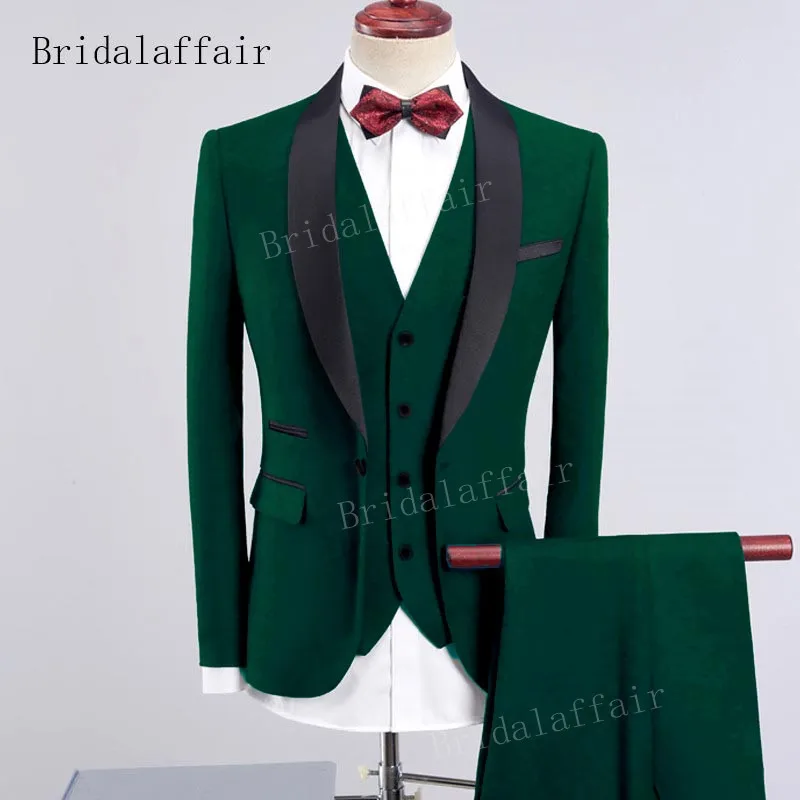 Мужской облегающий смокинг Bridalaffair темно-синего цвета мужской комплект из трех