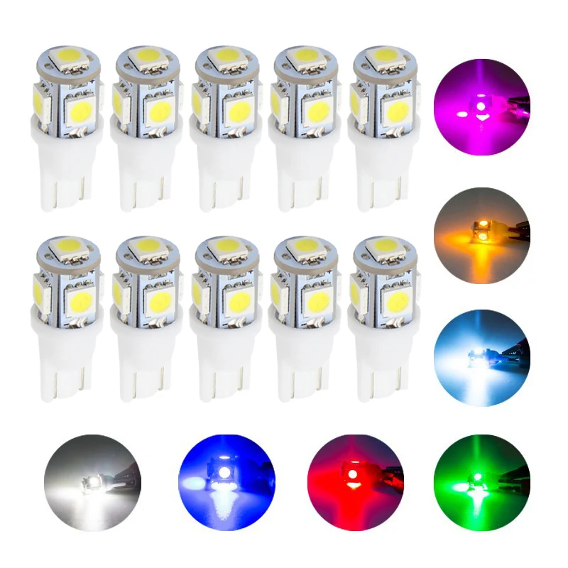 10 шт. Автомобильные светодиодные лампы T10 W5W 5050 SMD|Сигнальная лампа| |