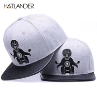 hatlander original skeleton baseball cap adjustable men hats leather patch snapback caps gorras 6 panel bone fitted hip hop cap