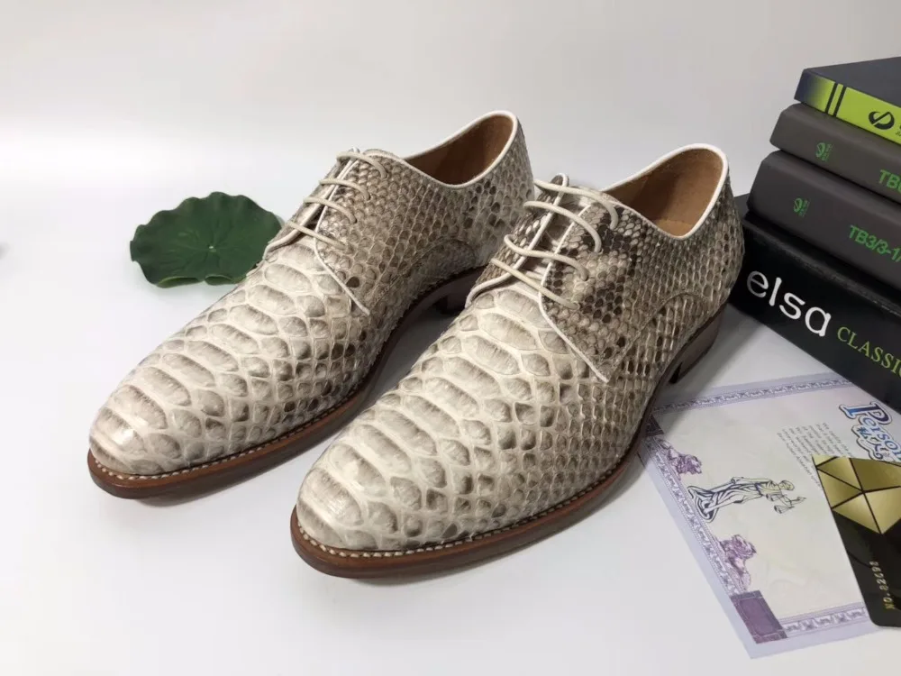 Мужские туфли из 2018 натуральной кожи питона высококачественные мужские деловые
