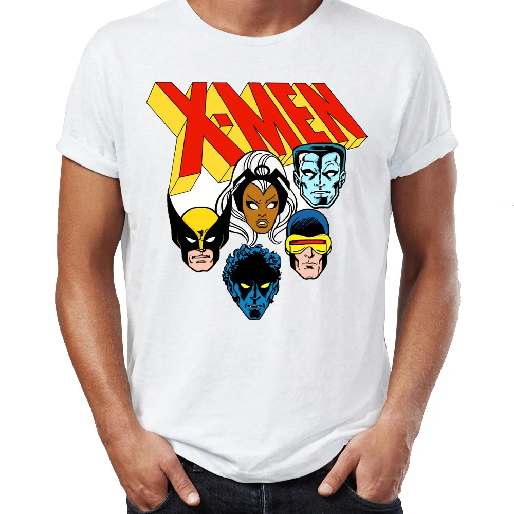 Мужская футболка 80s Comic Book X Men Wolverine Dark Phoenix Scarlet Witch Vision Magneto с принтом|Мужские