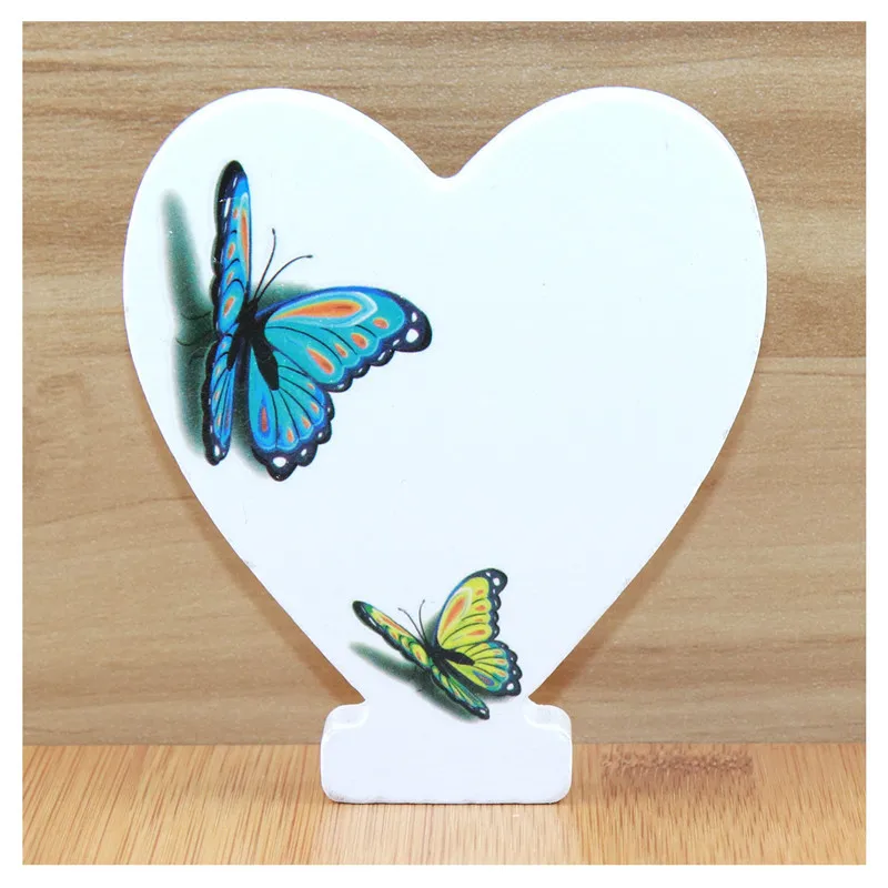 Heart 1 шт. 10 см 3D деревянные буквы бабочки декоративные буквы алфавита слова имя дизайн искусство ремесла ручной работы стоячая форма свадьба DIY - Цвет: Heart