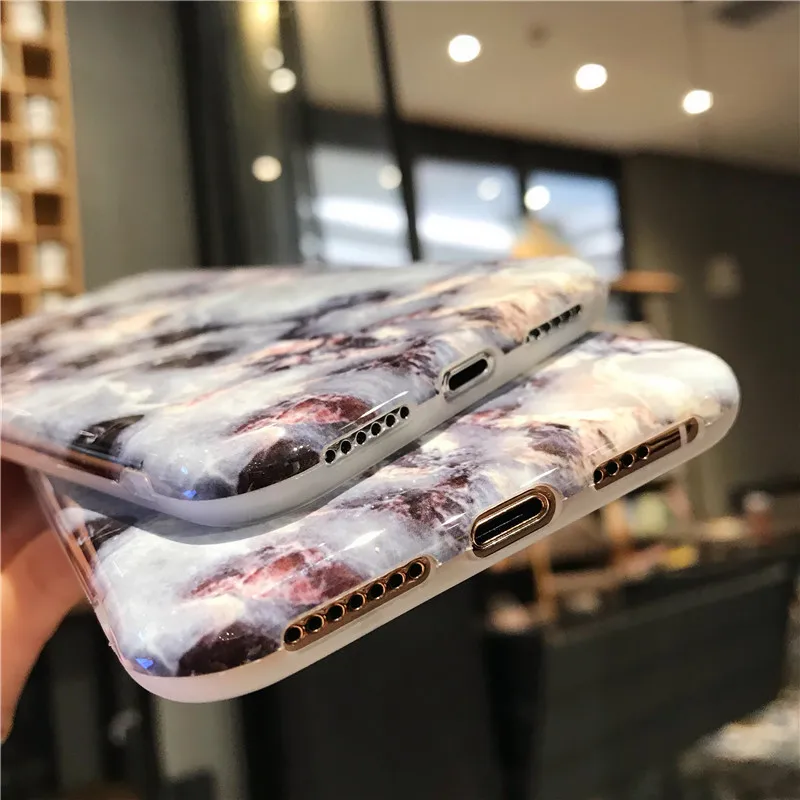 FLYKYLIN мраморный чехол для iphone 6 6S 7 8 Plus Coque X XS Max XR мягкий IMD силиконовый телефона fundas