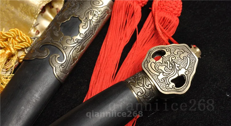 39 "черный Сая Дамаск Сложенный стальной острый Китайский Меч имеет Феникс|sword