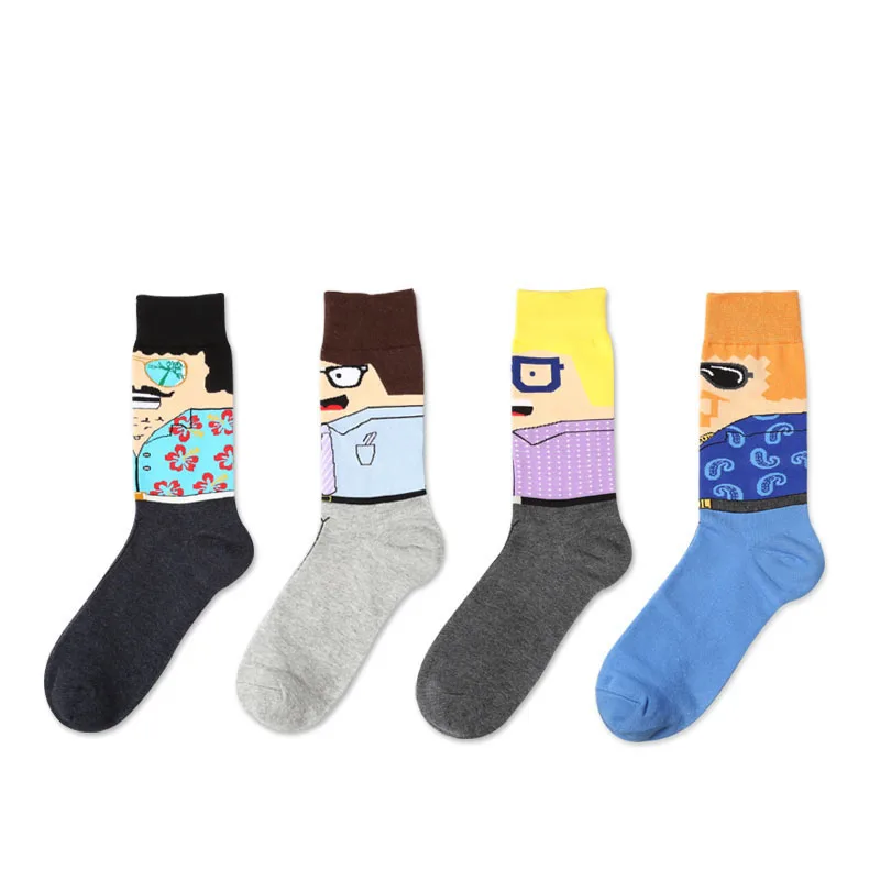 

New Men Women Cotton Socks Creative Illustration Paiting socks Japanese Hot Funny socks For Couples
