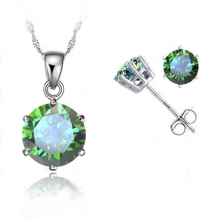 Комплект из колье и серёг серебра 925 пробы 18 дюймов|necklace mlb|necklace kitearring necklace set |