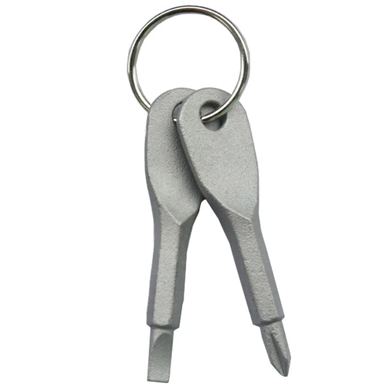 Новинка 2 шт. серебристо-Черный Идеальный Мультитул кольцо для ключей отвертка