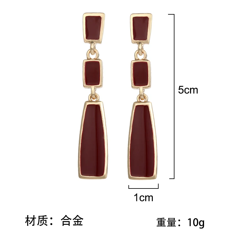 Корейские трендовые трапециевидные серьги длинные массивные Модные ювелирные