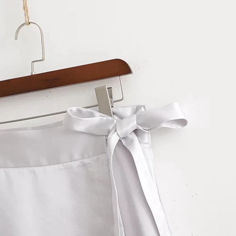 New Silver Stain Midi Skirts Women 2019 Spring-Autumn High Waist Bow Ladies Elegant Split faldas jupe femme girls clothes | Женская