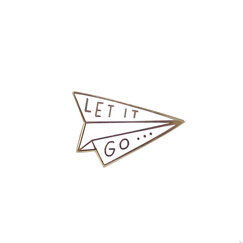 Let it go эмаль булавки бумага Самолет брошь self средства ухода за мотоциклом значок внимательность подарок медитация тревога рельефные ювелирные украшения
