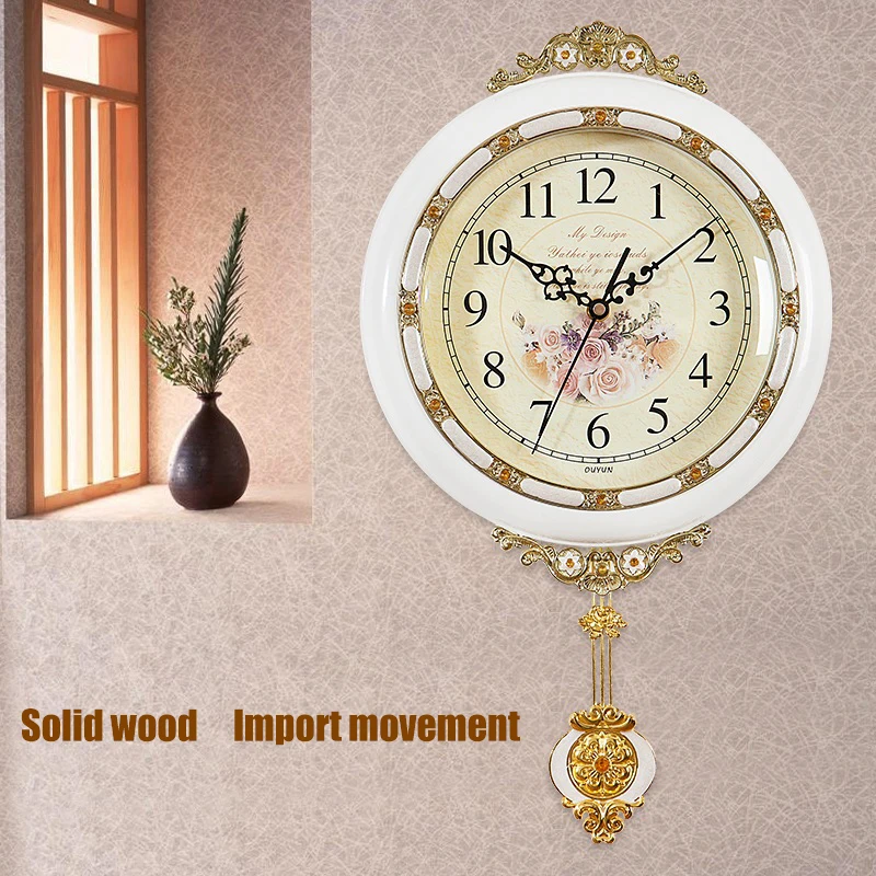 Большие настенные часы из массива дерева современный дизайн европейские ретро