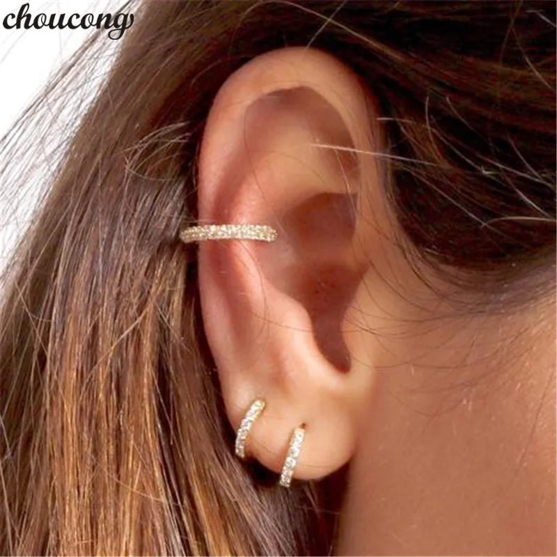 

choucong huggie Hoop earring AAAAA cz 925 Sterling silver Minimalist Hoop Party Wedding Earrings for women Statement jewelry