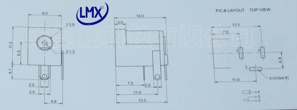 Соединитель постоянного тока DC005C 30 шт./лот монтаж печатной платы DIP общий 3