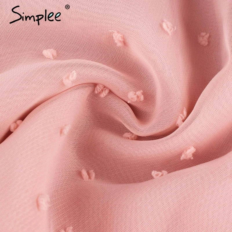 Женское платье в горошек Simplee длинное шифоновое большого размера с открытой