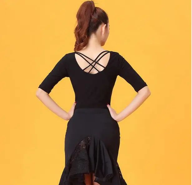 Latin Dance Tops For Women Salsa Top Ballroom Shirt Blouse Ice silk Competition Cha cha/Rumba YE0214 | Тематическая одежда и