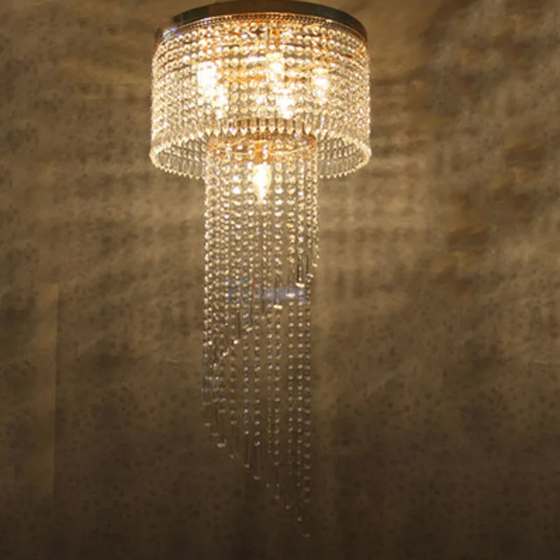 Светодиодный хрустальный подвесной светильник круговой большой роскошный