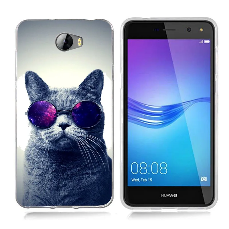 Мягкий прозрачный чехол для телефона из ТПУ с цветочным рисунком Huawei P9 Lite/P8 Lite Y5 ii