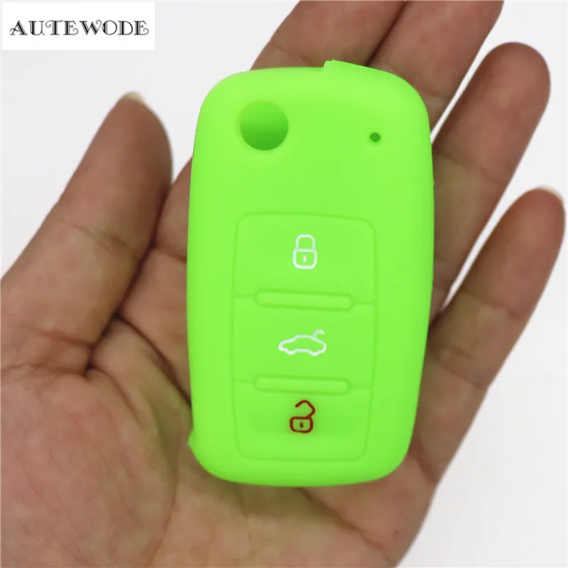 Чехол для ключей AUTEWODE автомобиля силиконовый чехол VW Volkswagen polo passat b5 golf 4 5 6 jetta mk6