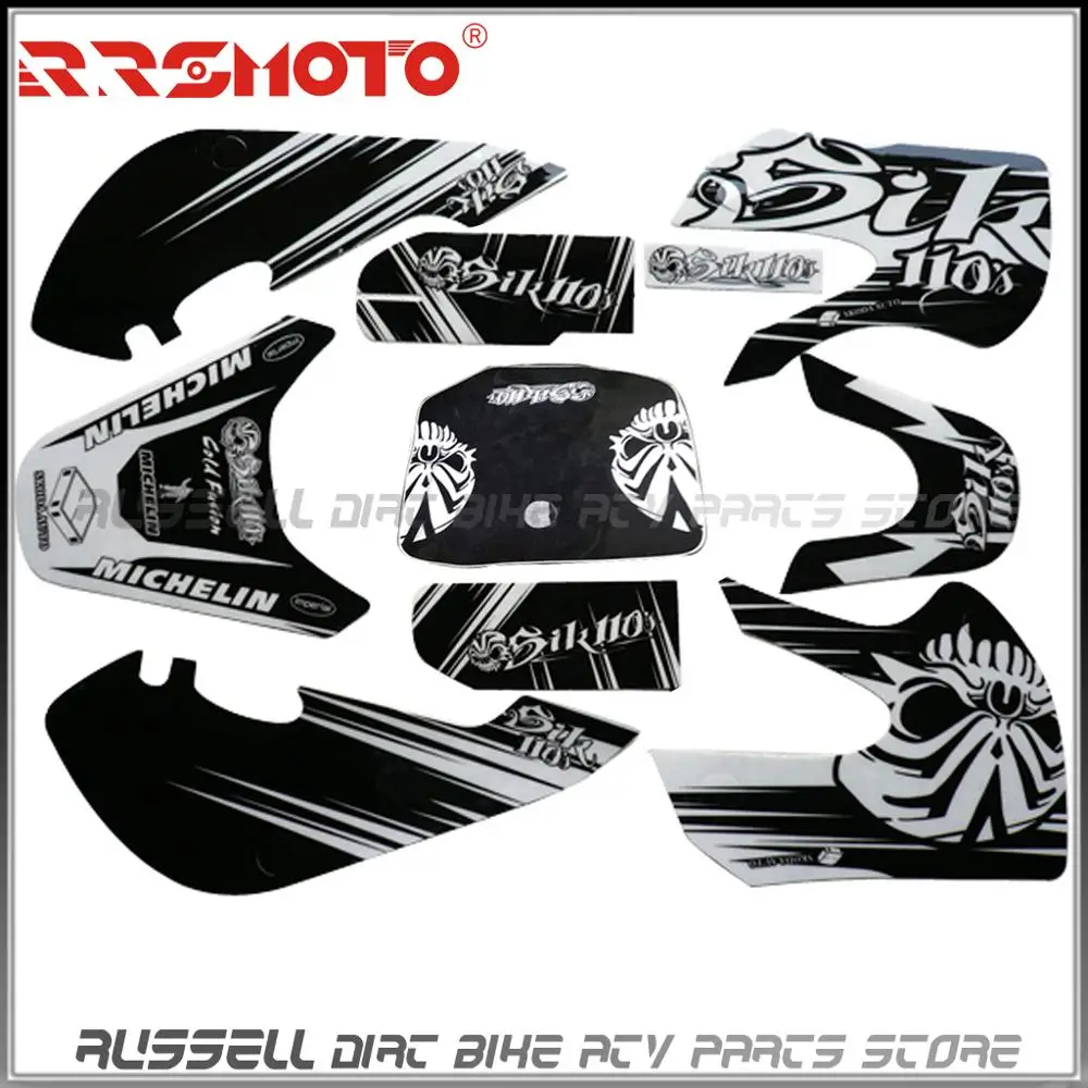 KLX110 Sticker Decals +black fender sets for Kawasaki &amp KX65 MOTO Dirt Pit Bike Parts | Автомобили и мотоциклы