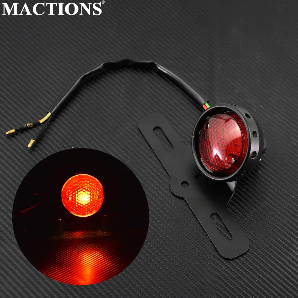 Стоп-сигнал для мотоцикла стоп-сигнал Круглый ретро задний красный Harley Chopper Bobber