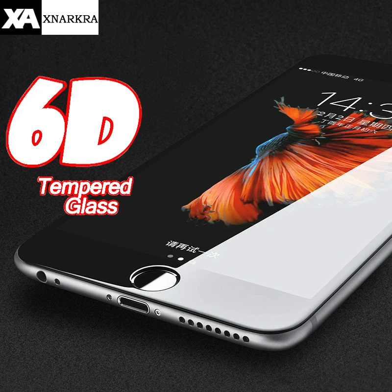 6D полное покрытие Защитное стекло для iPhone 7 8 6 6s Plus защита экрана закаленное стекло для iPhone X XR XS MAX защита пленки