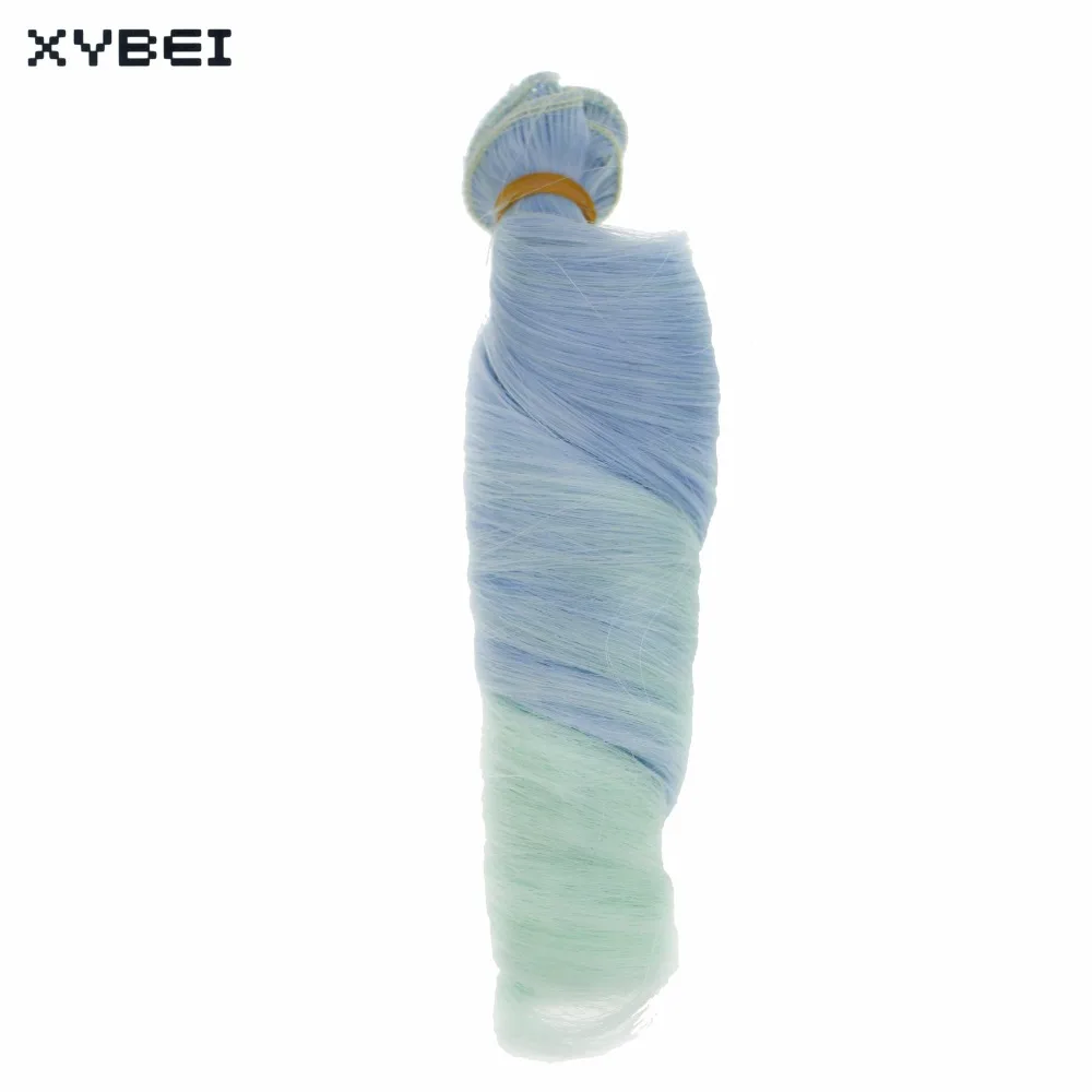 Волнистые волосы для кукол BJD 1 шт. 15 см * 100 разноцветные розовые и синие ручной