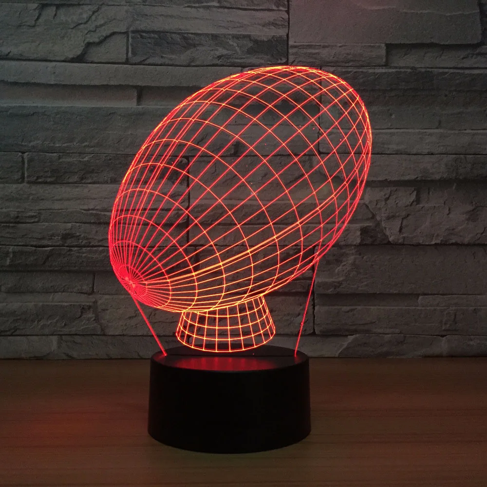 7 цветных 3D визуальных светодиодных ламп для детей сенсорный Usb-светильник регби