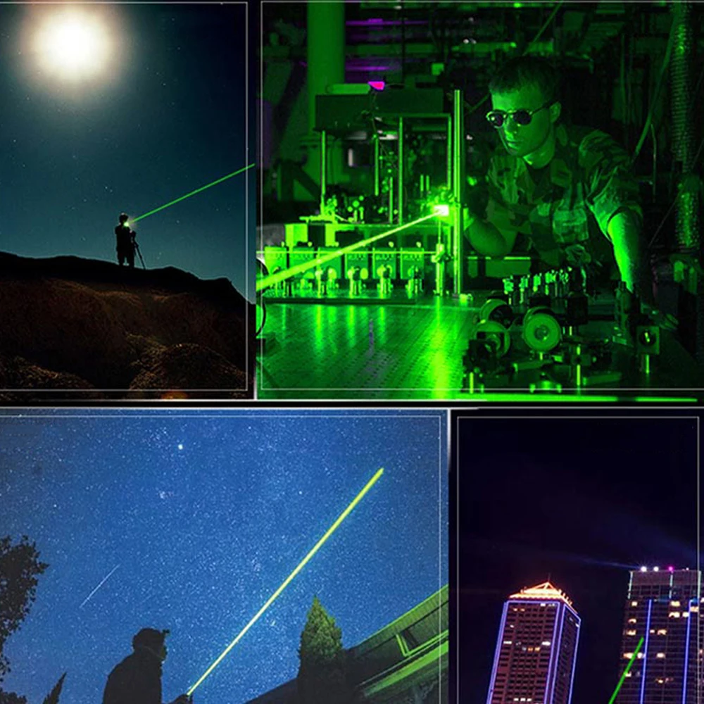 Hunting Green Laser Pointer 532 nm 10000 m with Star Laser Pen Long Distance Lasers Sight Pointer+EU Charger+18650 Battery