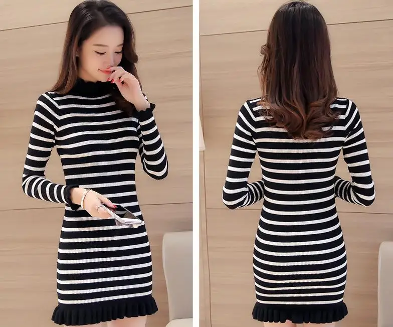 Женский эластичный свитер новинка 2018 облегающий с кленовым кружевом и