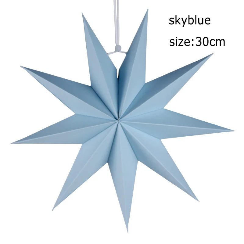 9 angles 30cm blue 1 шт. 60 см Большой DIY семь углов бумажные звезды рождественские украшения для дома висящий Рождественский фонарь оконный камин декор комнаты - Цвет: 9 angles 30cm blue
