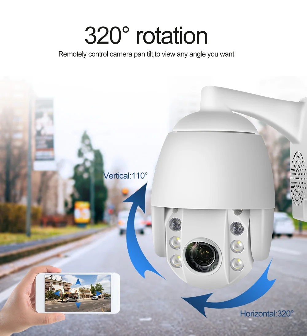 Супер Мини PTZ скоростная купольная wifi IP камера 1080P Открытый 5x оптический зум 2MP Беспроводная камера IR ONVIF двухсторонняя аудио связь